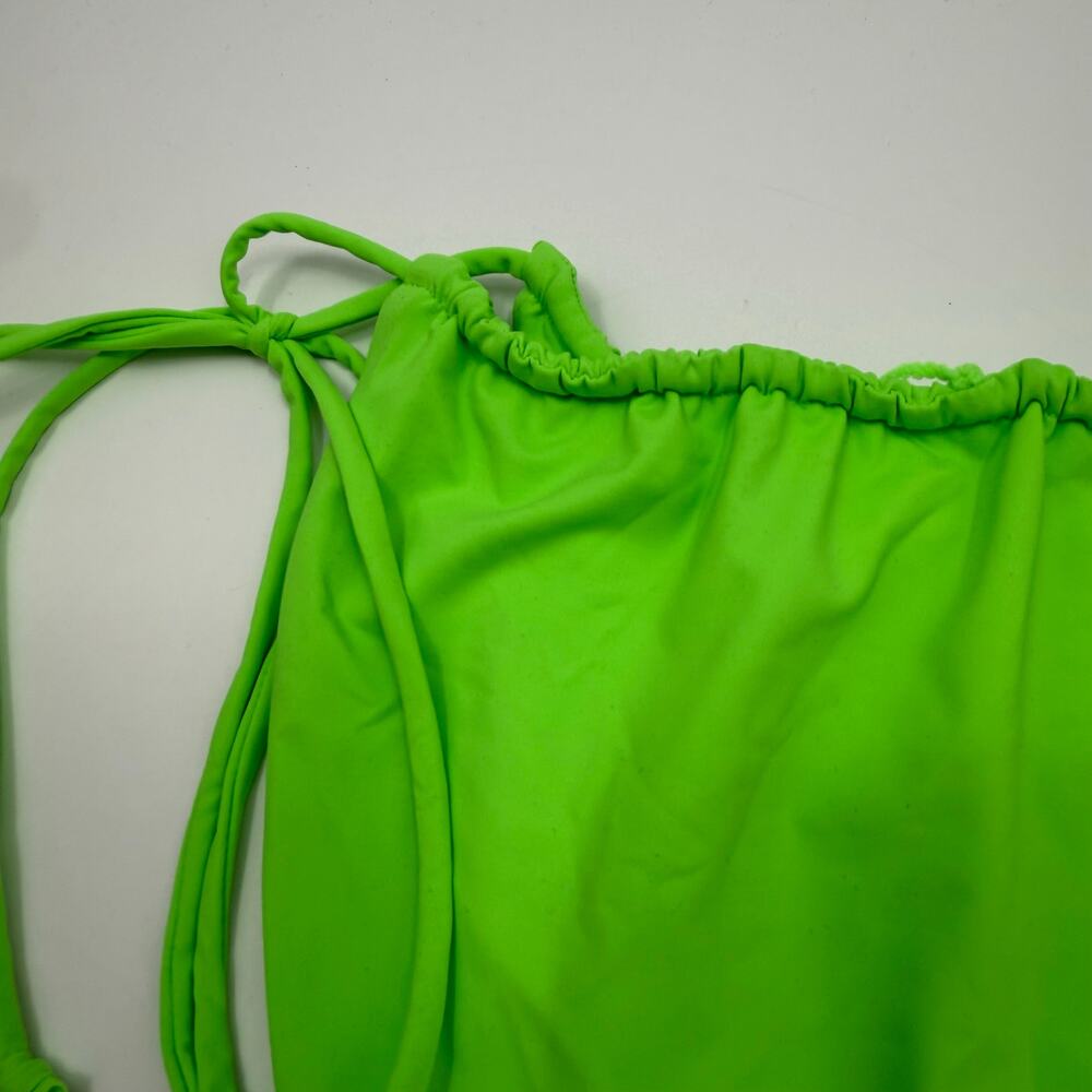 Good American Bikini Bottom Size XL Tiny Ties NWOT Neon Green High Cut Swim NEW - Picture 8 of 14
